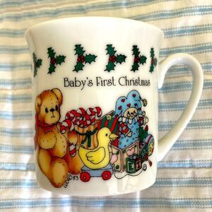 Enesco Baby’s First Christmas vintage ceramic cup 1985 Lucy and me Lucy Rigg